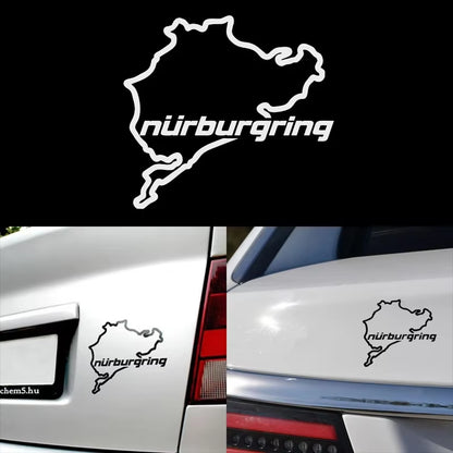 Reflective Car Stickers Car Decoration Stickers Nurburgring Map Graffiti Car Body Stickers Car Triangle Window Stiickers