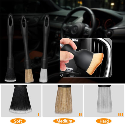 7 Pcs Car Brush Set, Car Interior Clean Brush Tools, Auto Interior Dust Brush, Car Detailing Soft Bristles Brush for Automotive Dashboard, Air Conditioner Vents, Scratch Free