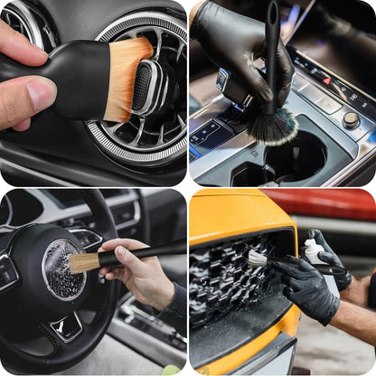 7 Pcs Car Brush Set, Car Interior Clean Brush Tools, Auto Interior Dust Brush, Car Detailing Soft Bristles Brush for Automotive Dashboard, Air Conditioner Vents, Scratch Free