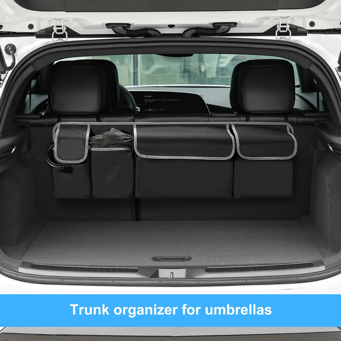 Car Trunk Organizer for SUV Backseat Hanging Organizer for SUV Truck MPV Upgrade Back Seat Storage Bags with 4 Pockets 39*14Inch