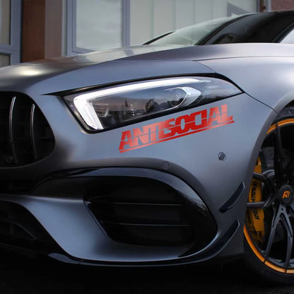 Antisocial Letter Reflective Car Stickers for Rear Window Auto Front Windshield Vinyl DIY Decals Auto Motorcycle Body Decoration