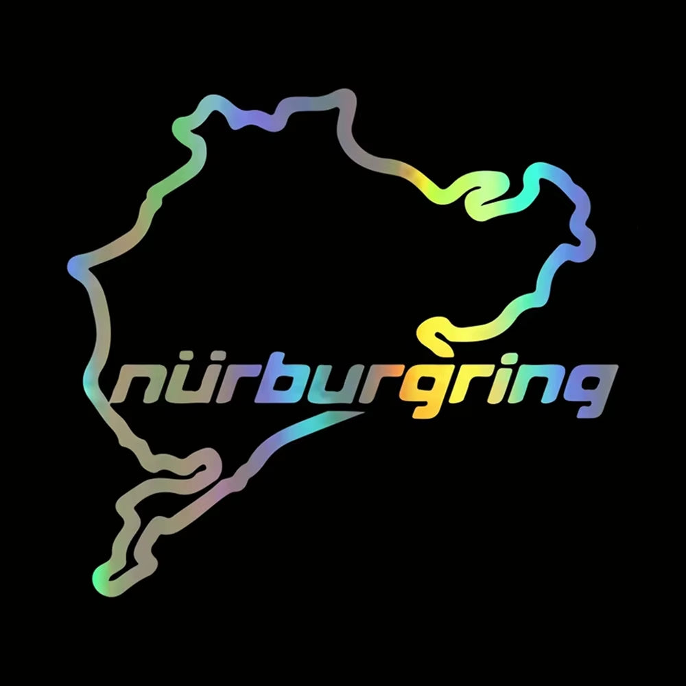 Reflective Car Stickers Car Decoration Stickers Nurburgring Map Graffiti Car Body Stickers Car Triangle Window Stiickers